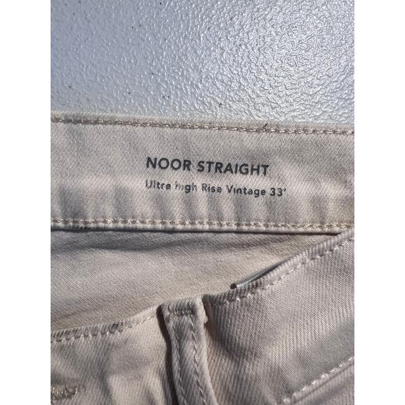 DL1961 Jeans Noor Straight Ultra High Rise Ivory Denim Modern Minimalist Capsule - Picture 7 of 9
